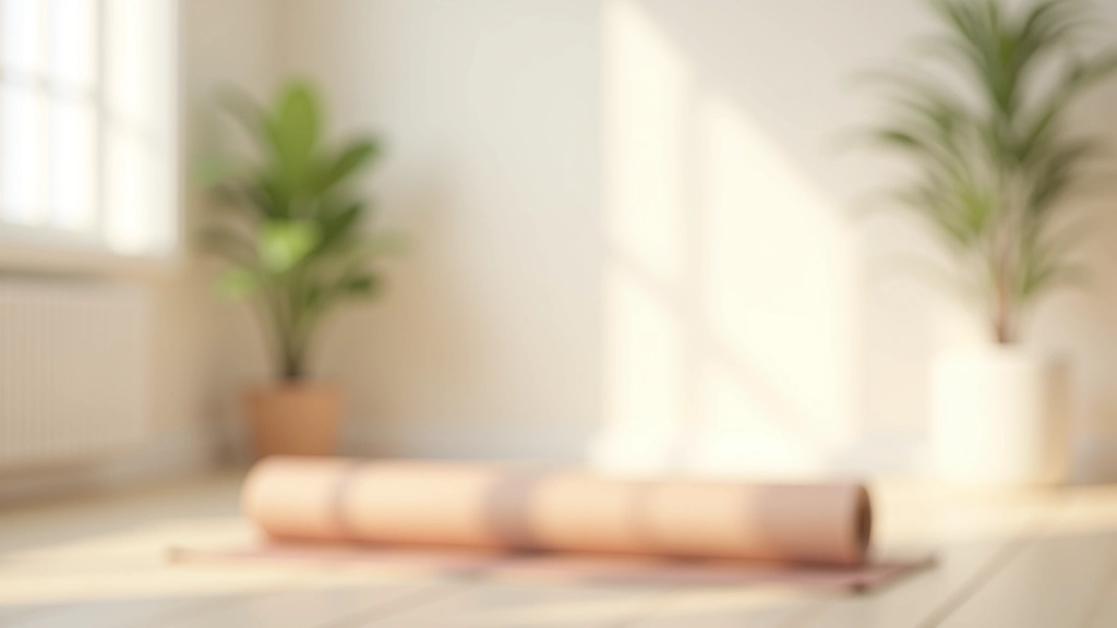 Minimalistische setup met meditatimat en zachte natuurlijke ochtendlicht in een schone kamer