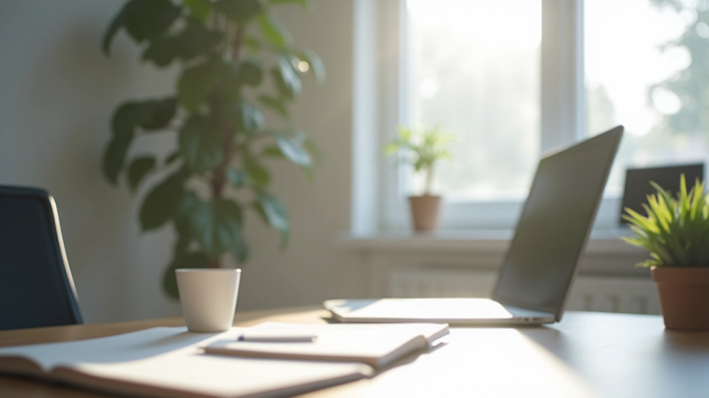 Moderne werkruimte met focus op concentratie en rust